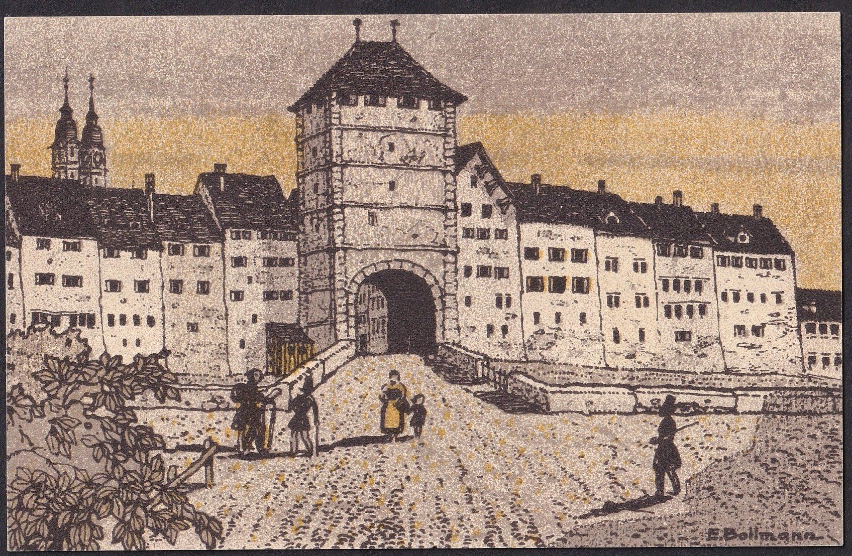 Cartoline postali: Winterthur Das Schmidtor Künstlerkarte E. Bollmann – Usato da Olten venduto da clotaldi