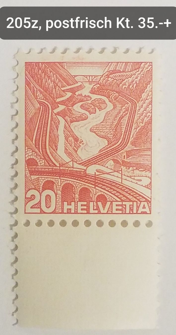Tutti i francobolli: ST121) 205z, Val Leventina, postfrisch Kt. 35.-+ – Nuovo (secondo la descrizione) da Baden venduto da Eggi