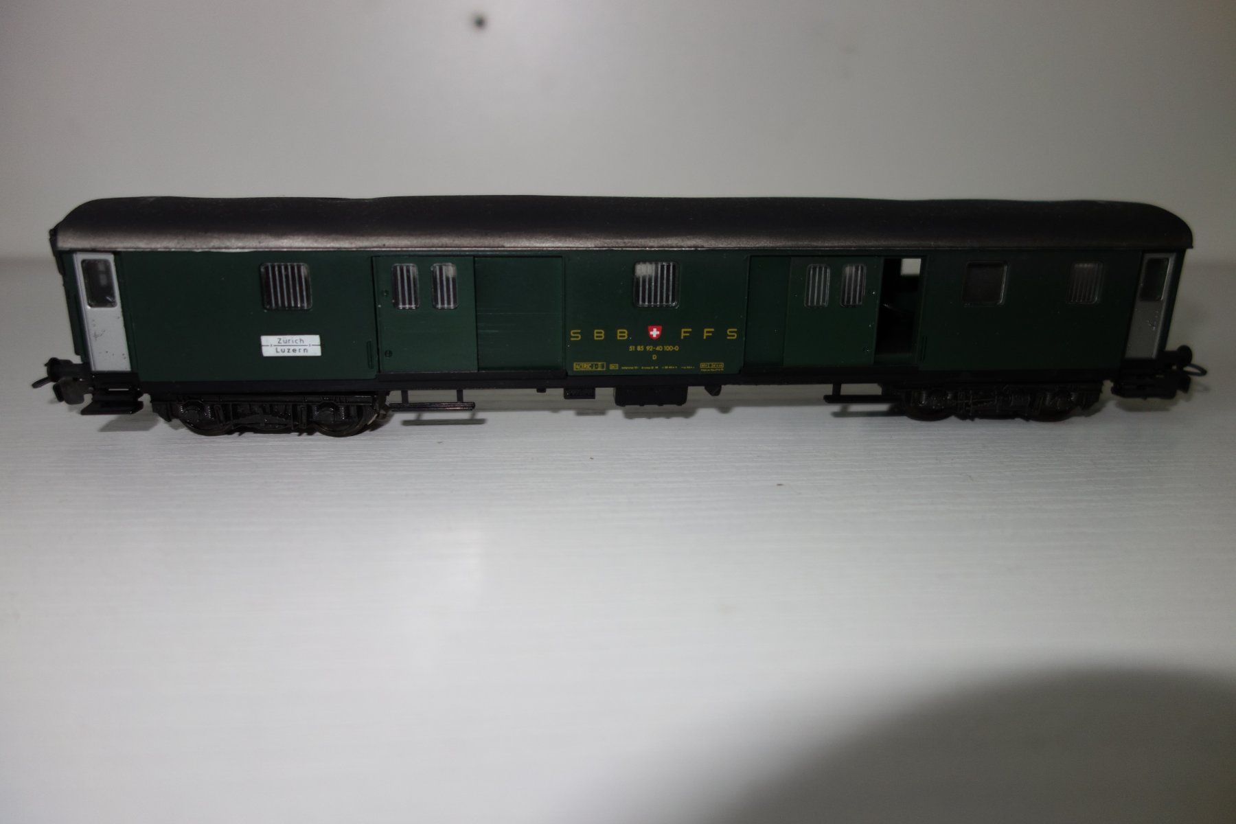Fleischmann Modellini di ferrovie: Fleischmann 5130 , SBB Gepäck,  WS,  Beleuchtung, OVP – Usato da Schachen b Herisau venduto da Locophon 1