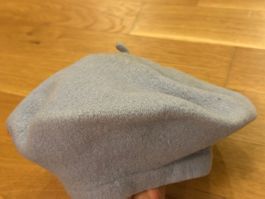 Baskenmütze Woolmark hellblau Schurwolle