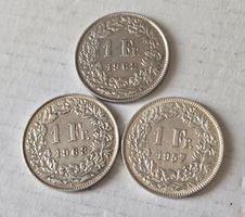 3 Stk. 1 Franken Silber  1957/62/63