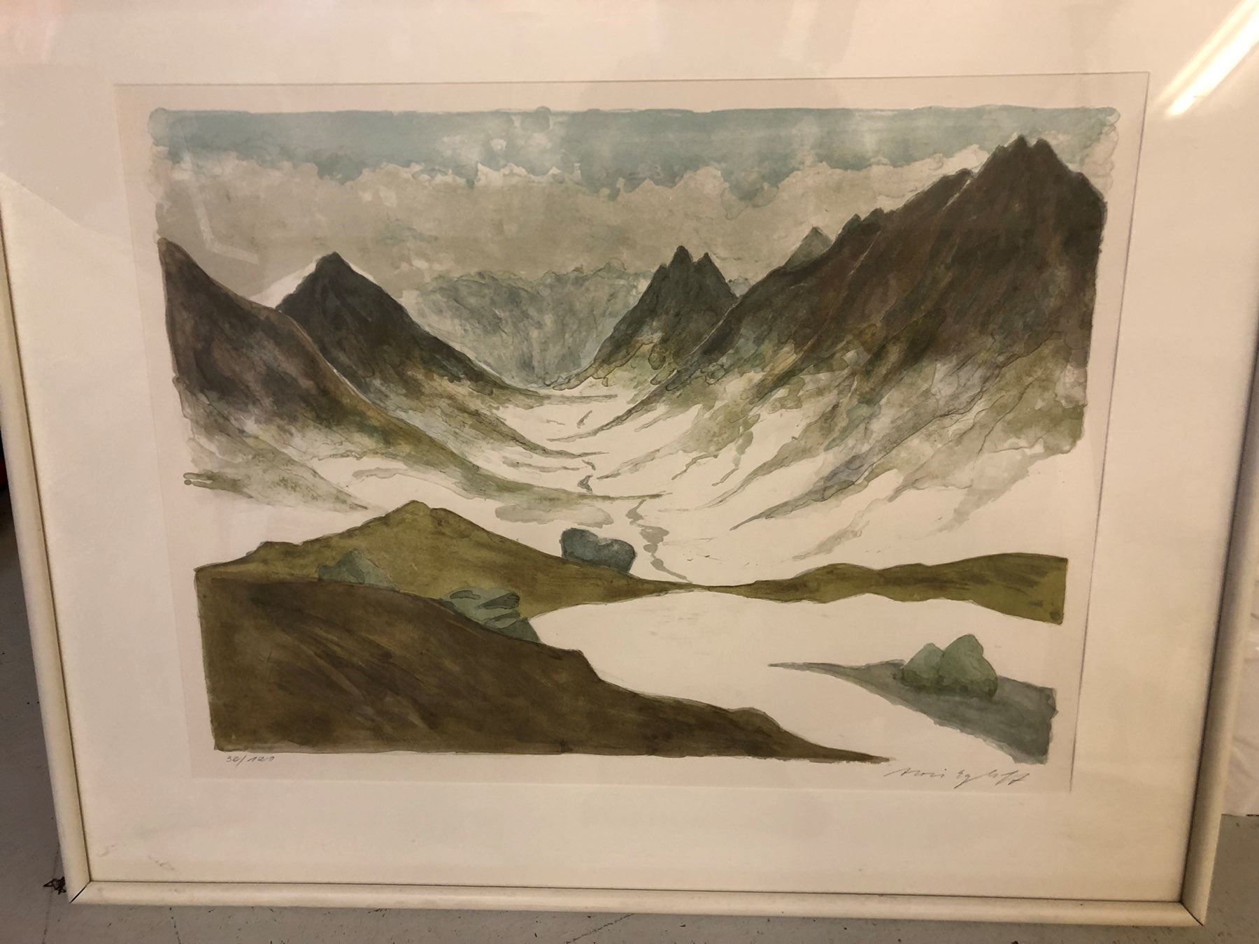 Grafica & Litografie: Lithographie Berglandschaft – Usato da Oberrieden venduto da drd11 1