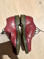 Original Dr. Martens in burgundy leather, brogue/wingtip mod