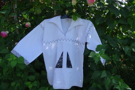 chemisier blouse  blanc été T.38-40 Bluse Sommer Weiss