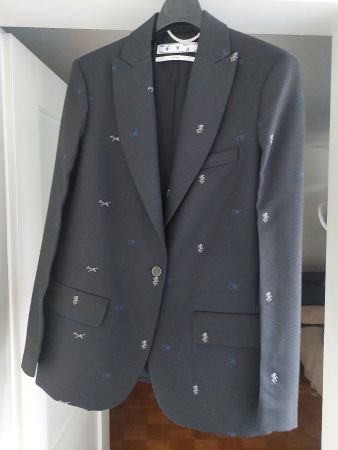 Off-White bestickter Blazer, schwarz, IT42, neuwertig