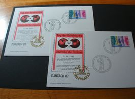 Tag der Briefmarke 1987, Zurzach, Brief + Karte