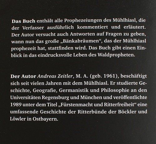 Bücher: Die Prophezeiungen des Mühlhiasl – Gebraucht aus Schlatt TG von annesbuecher 1
