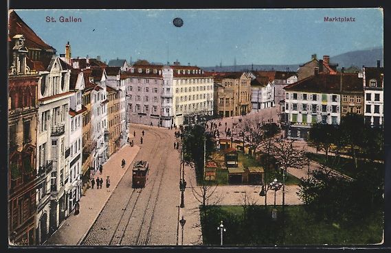 Ansichtskarten: St. Gallen, Marktplatz mit Strassenbahn  – Gebraucht aus Berlin von bartko-reher