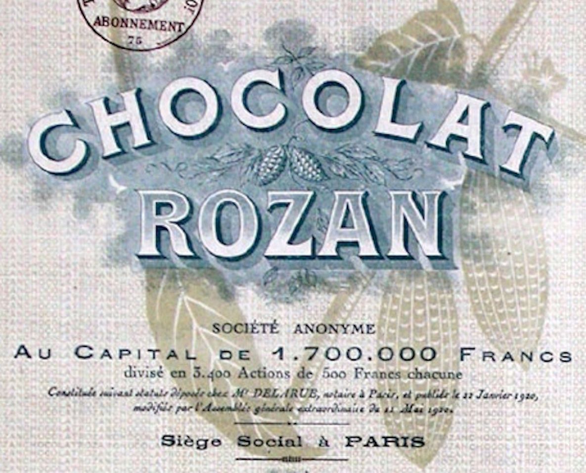 Documents: Chocolat Rozan SA, Paris - 1920 – D'occasion à Solothurn par Sgasche 1