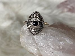Ring Silber 925 mit schwarzem Stein