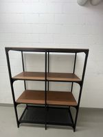 Bücherregal Holz und schwarzes Metall Edel