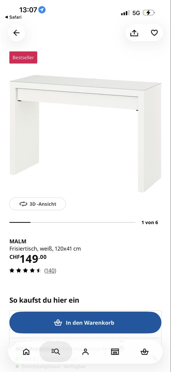Ikea Coiffeuses: Ikea schminktisch – D'occasion à Birsfelden par cme_qqy9