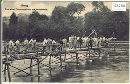 Brugg - Bau einer Colonnenbrücke aus Notmaterial