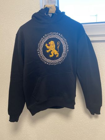 Sweat à capuche brodé "Scotland", taille S, noir.