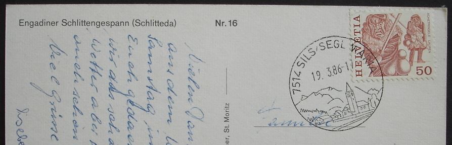 Cartes postales: SILS SEGL MARIA Pferde-Schlittenfahrt – D'occasion à Jona par philajona 1