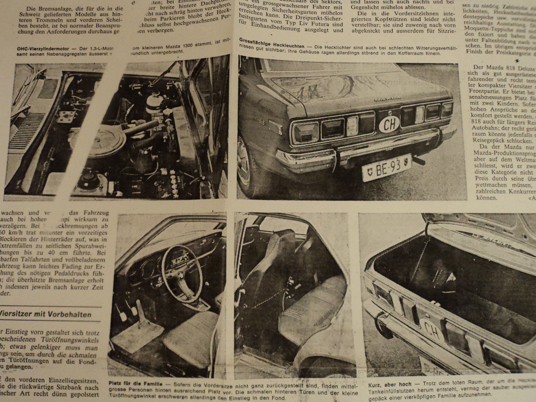 Mazda Dokumente: Prospekt Test AR Mazda 818 Deluxe von 1972 – Gebraucht aus Schwarzenburg von modelCARama 5