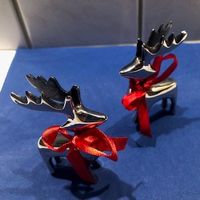 Duo kleine Elch-Deko-Figuren aus Metall