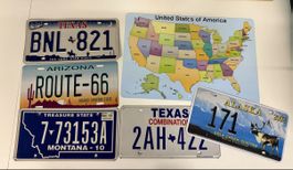 USA Kennzeichen Konvolut: Texas, Arizona, Montana, Alaska