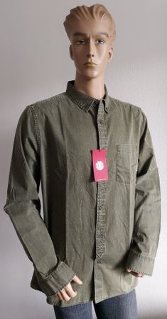 Neues  Element Herren Hemd Gr.XL, olivgrün gepunktet
