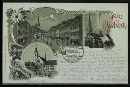 Mondschein-Lithographie Münster /LU, Pf