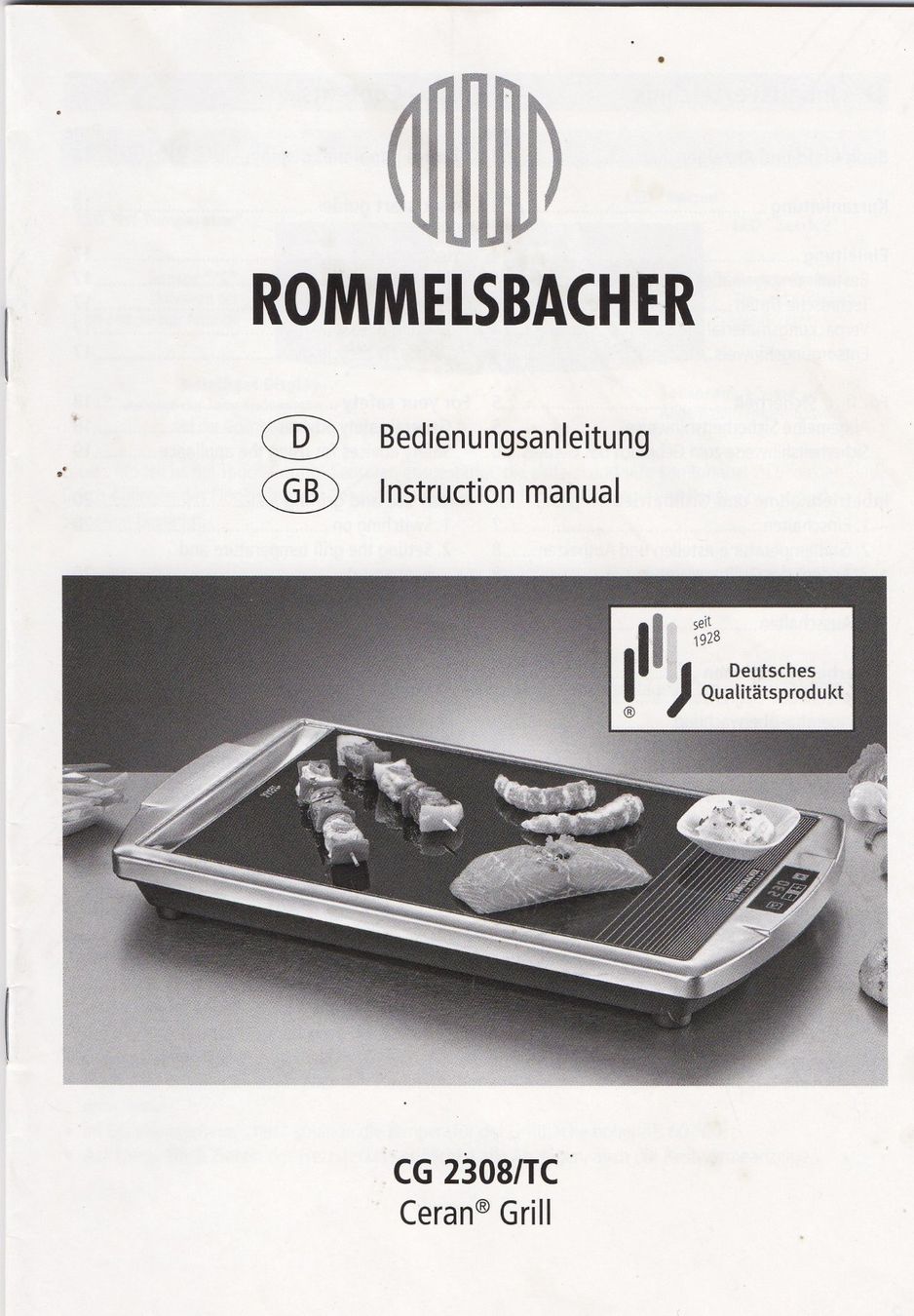 Rommelsbacher Griglie: Ceran Grill – Usato da Oberriet SG venduto da Noebi47 2