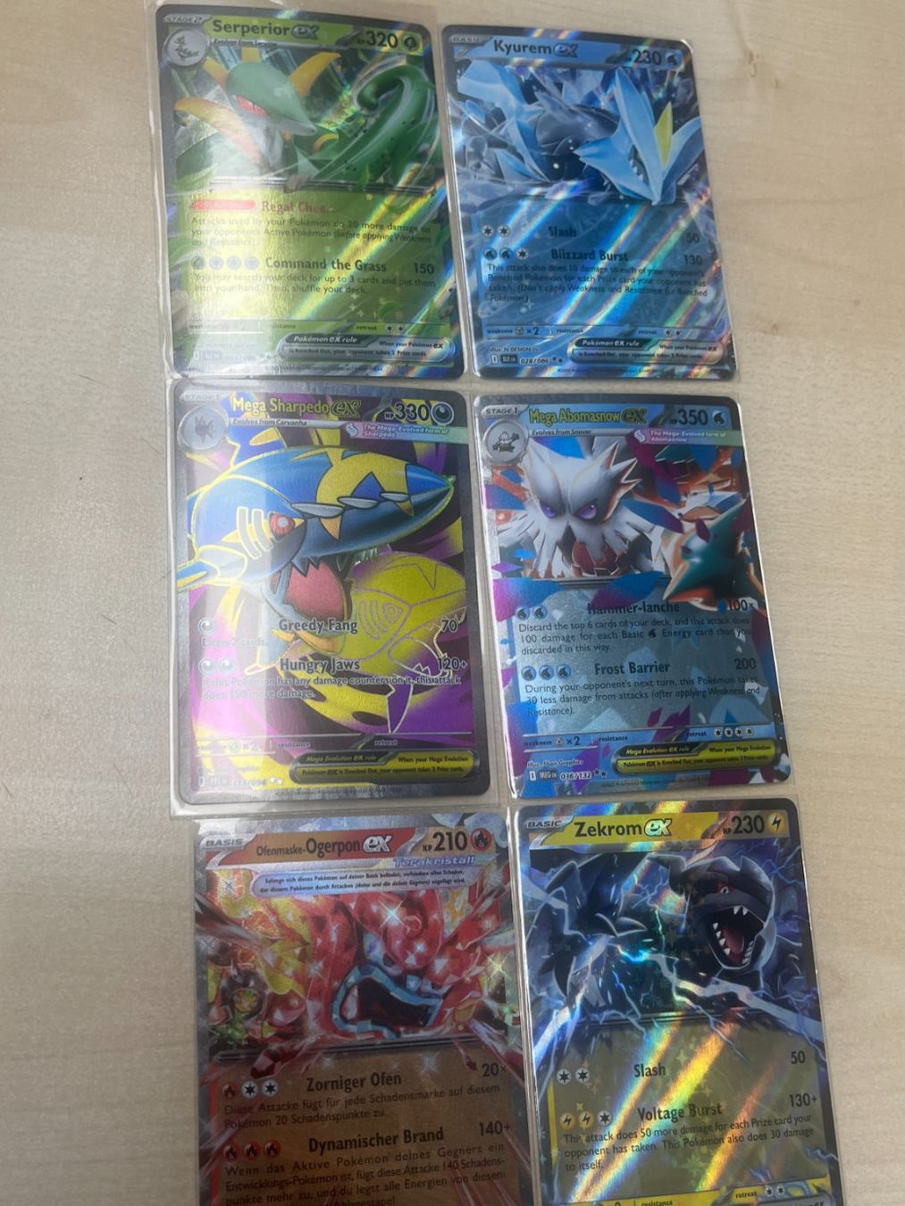 Pokémon Sammelbilder & Trading cards: Ogerpon, Sharpedo, Serperior, Zekrom, Abomasnow und Kyurem – Neu (gemäss Beschreibung) aus St. Niklaus VS von tru_vj5x