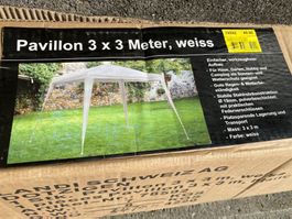 Pavillon 3x3 Meter, weiss ohne Dach nur Gestänge