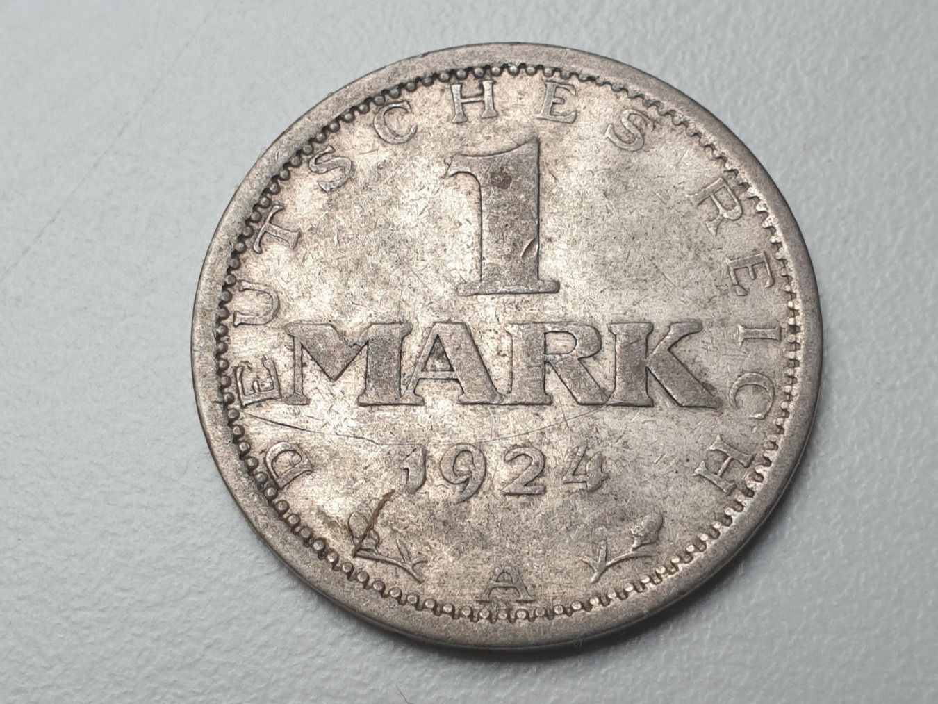 Alle Münzen: 🇩🇪 1 Mark 1924 A. Silver – Gebraucht aus Chavannes-Renens von silverismoney
