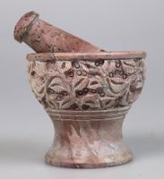 Kleiner Mörser mit Stössel aus Stein
