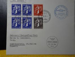 22.V.39.,SWISSAIR EUROPA FLUG NCH LICHTENSTEIG SG