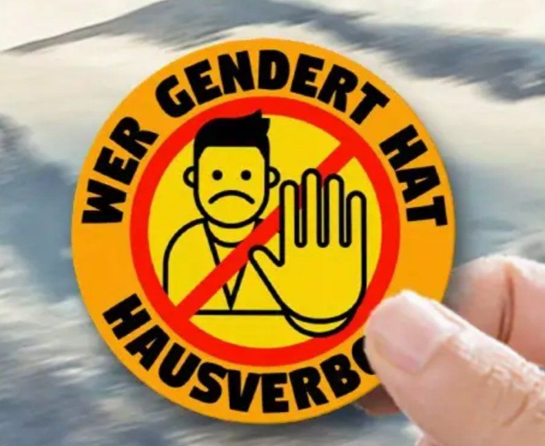 Aufkleber: " Wer gendert, hat Hausverbot " Sticker Aufkleber – Neu und originalverpackt aus Dintikon von Vexi