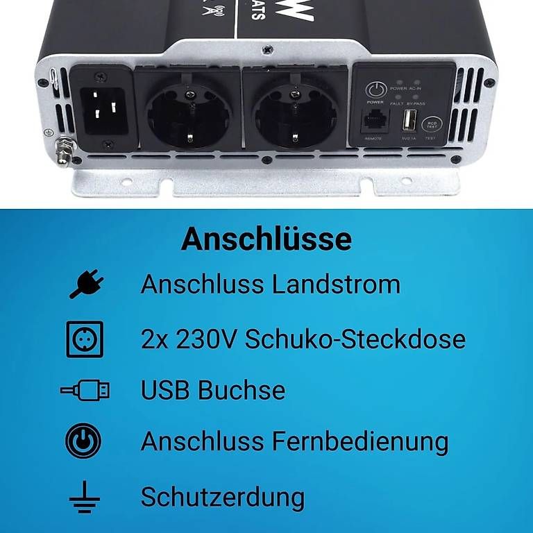 Inverter: Supervolt 12V 2000W Wechselrichter mit Display, NVS und FI – Usato da Bülach venduto da CAMPTIVITY 3