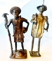 2 afrikanische Figuren Bronze/Messing – handgegossen –