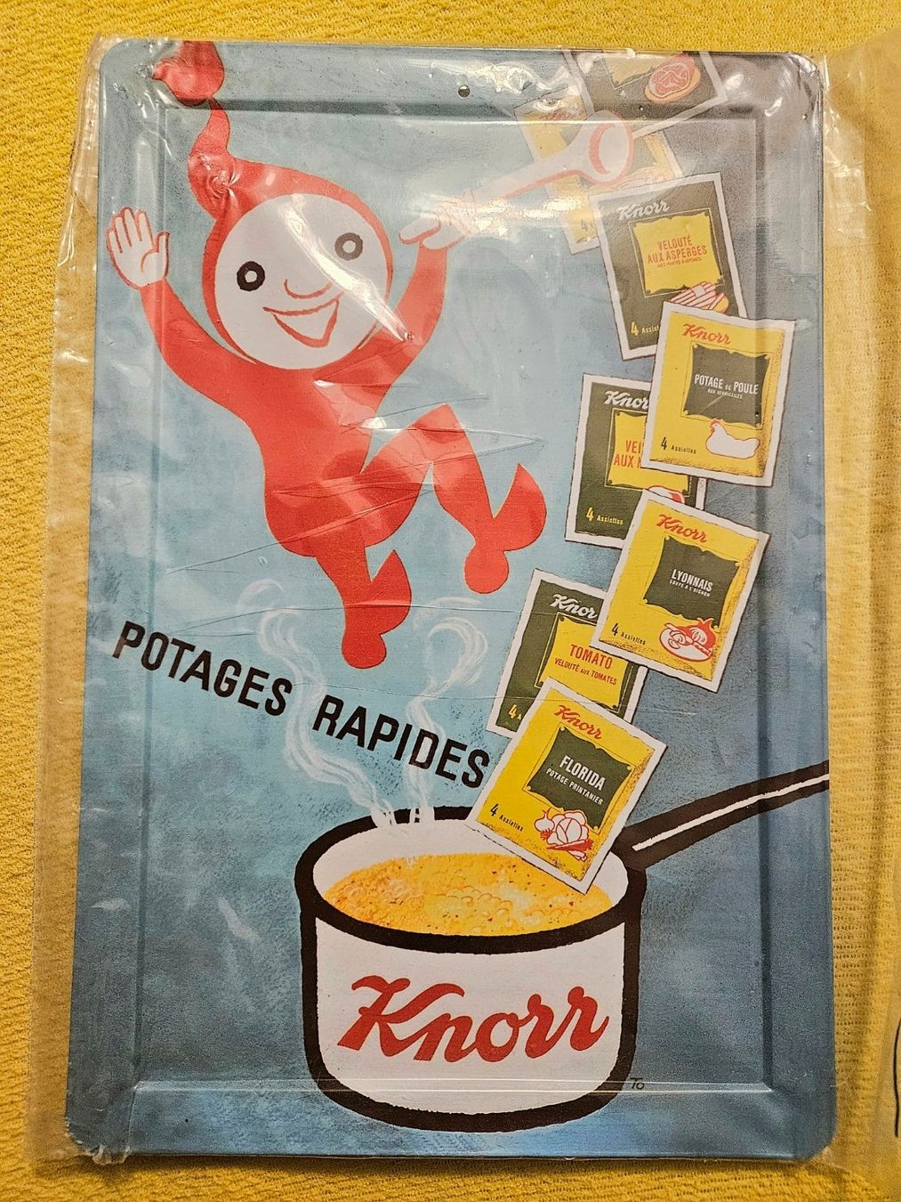 Knorr Schilder: Knorr POTAGES RAPIDES Blechschild Blechtafel – Neu und originalverpackt aus Zug von schorschgaggoschweiz