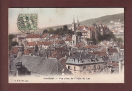 NEUCHÂTEL - Vue prise de l'Hôtel du Lac - 1907