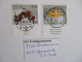 Voll Ort Ersttagsstempel aus 5415 Nussbaumen + 5432 Neuenhof