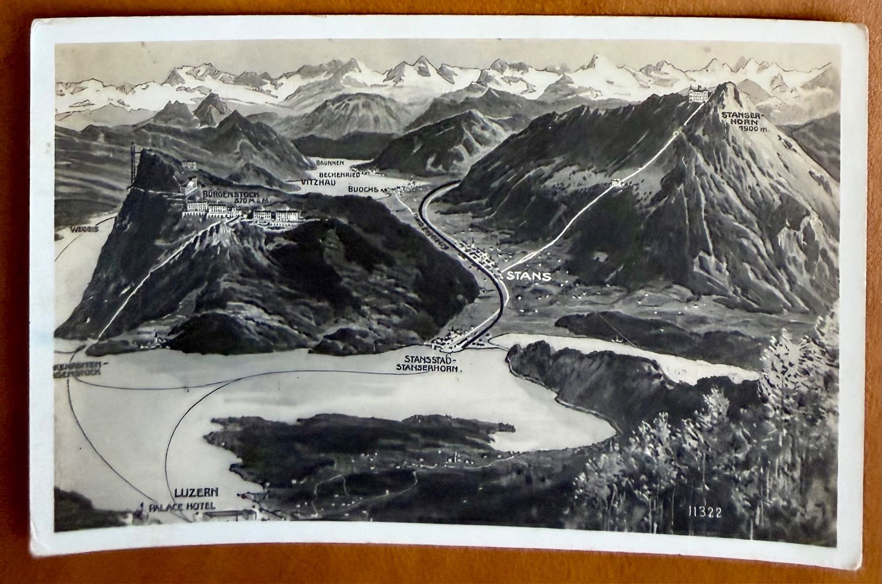 Ansichtskarten: Vierwaldstättersee - MAP - Luzern - Stans... 1920 – Gebraucht aus Lutry von Ediego