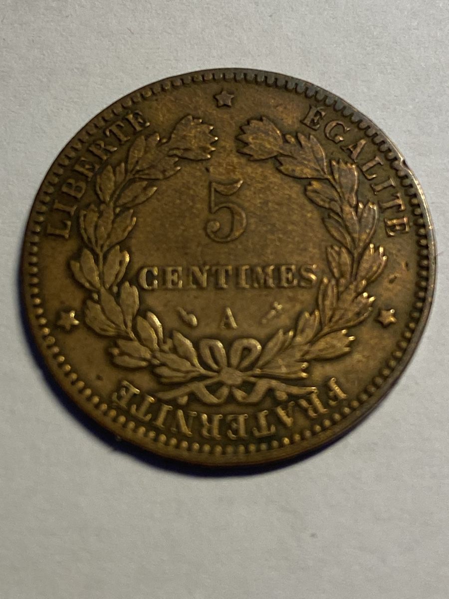 Alle Münzen: France, 5 centimes 1896 bronze – Gebraucht aus Corsier-sur-Vevey von Ginoarturo 1