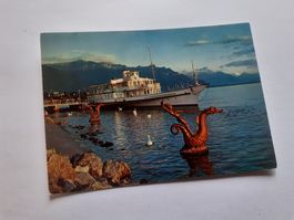 VEVEY - LAC LEMAN - le PORT au CREPUSCULE - VAPEUR ITALIE