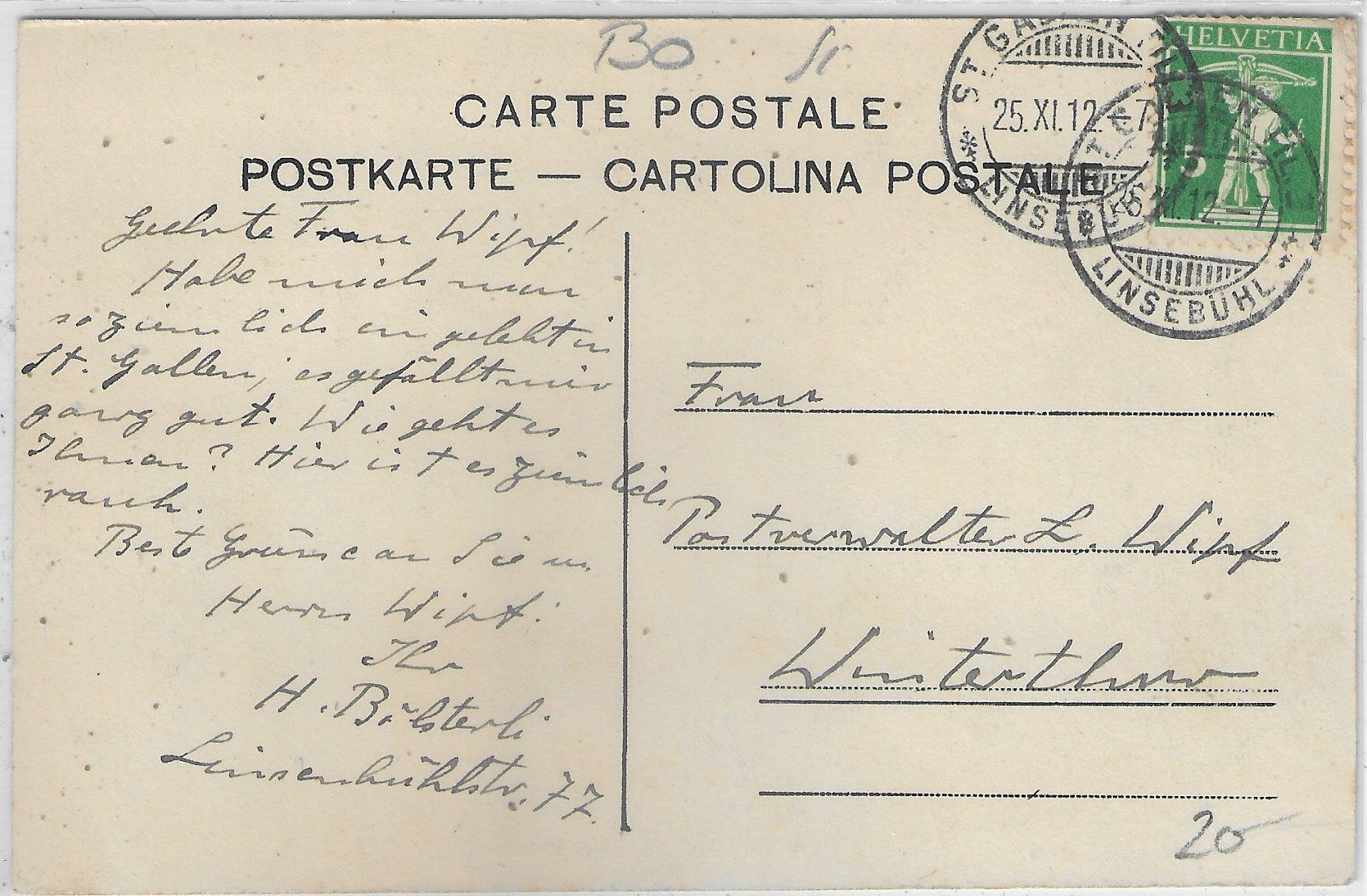 Cartoline postali: St. Gallen - Kloster Notkersegg – Usato da Ettingen venduto da Kartenplanet 1