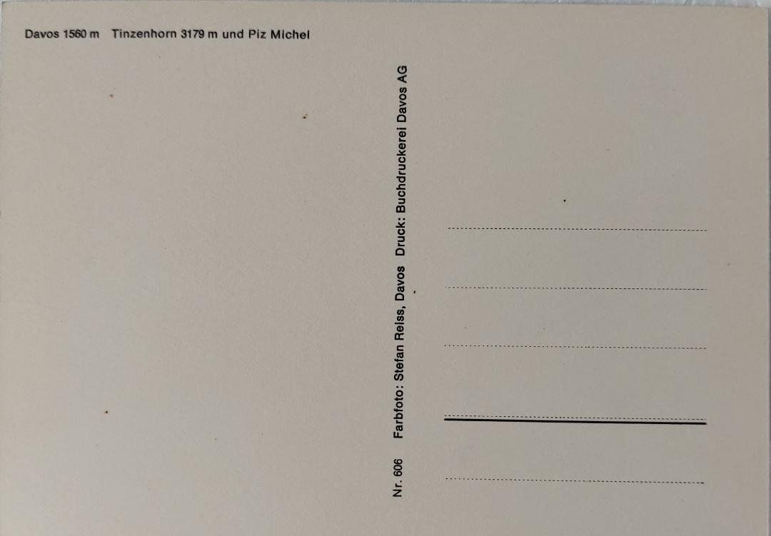 Cartoline postali: DAVOS  -  Tinzenhorn une Piz Michel – Usato da Delémont venduto da Domdom1 1