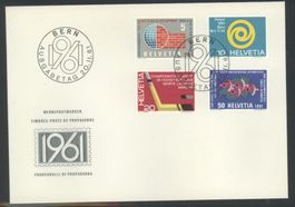 1961, FDC, Werbe- ud Gedenkmarken (Nr. 375–378) (1)