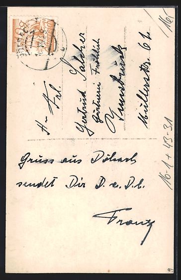 Cartoline postali: Wanderer in den Bergen, daneben ein Skel – Usato da Berlin venduto da bartko-reher 1
