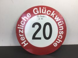 Tafel Geschwinigkeit für Glückwünsche 20 Geburtstag