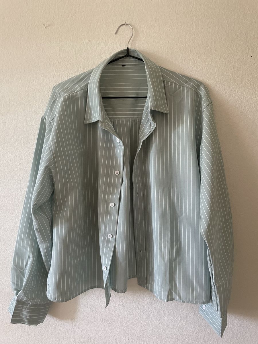 Hemden: Sommerhemd gestreift Grün Polyester Grösse S neu – Neu (gemäss Beschreibung) aus Adliswil von maximiliann