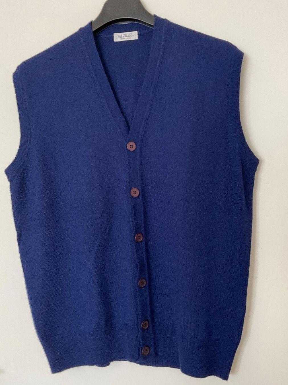 PAL ZILERI Merinowolle Gilet Gr 48 / S Blau NEU Strickgilet (Neu ...