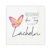 Servietten mit Spruch «Lächeln»