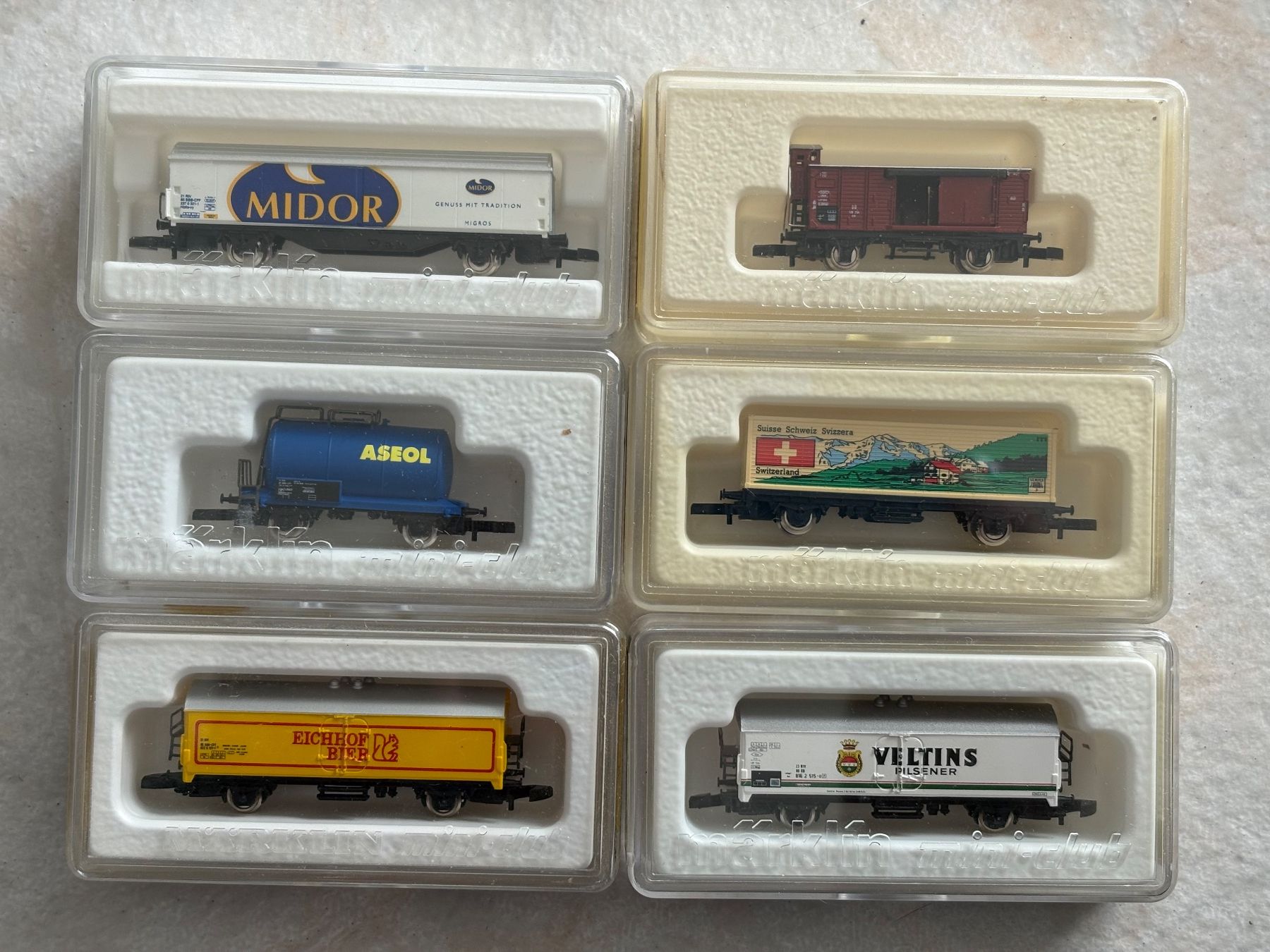 Märklin Modellini di ferrovie: 6x Marklin Z Guterwagen – Nuovo (secondo la descrizione) da Hauterive NE venduto da eriamch