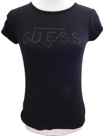 Gr. 34 GUESS  tolles T-Shirt schwarz mit Steinchen