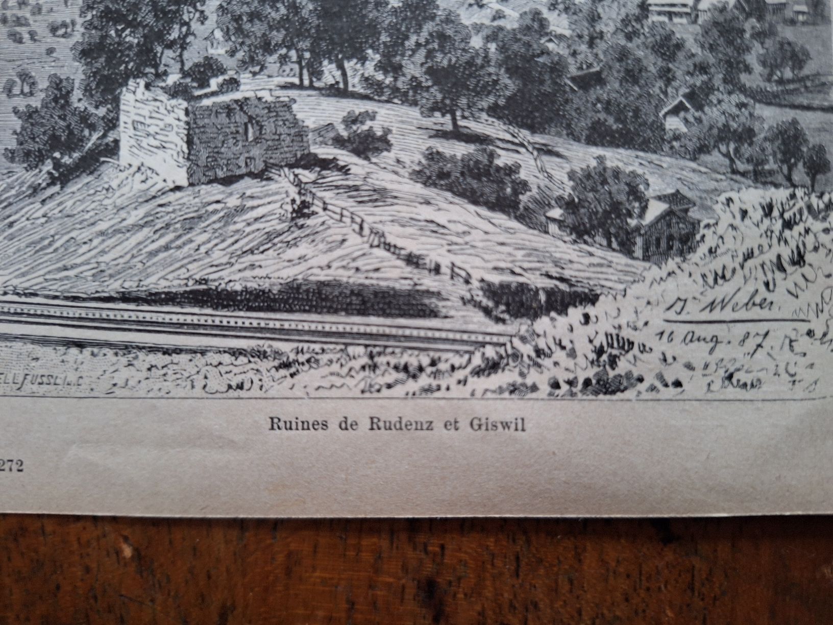 Incisioni: RUINES DE RUDENZ ET GISWIL – Usato da Bevaix venduto da bohrap 1